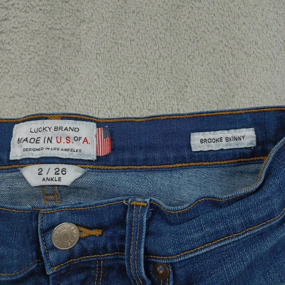 Lucky Brand Jeans Womens 2 Blue Denim Brooke‎ Skinny USA White Oak Cone
